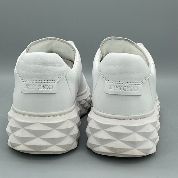 Jimmy Choo Women’s Diamond Light Maxi Platform Sneaker White Size 8 - Picture 4 of 11